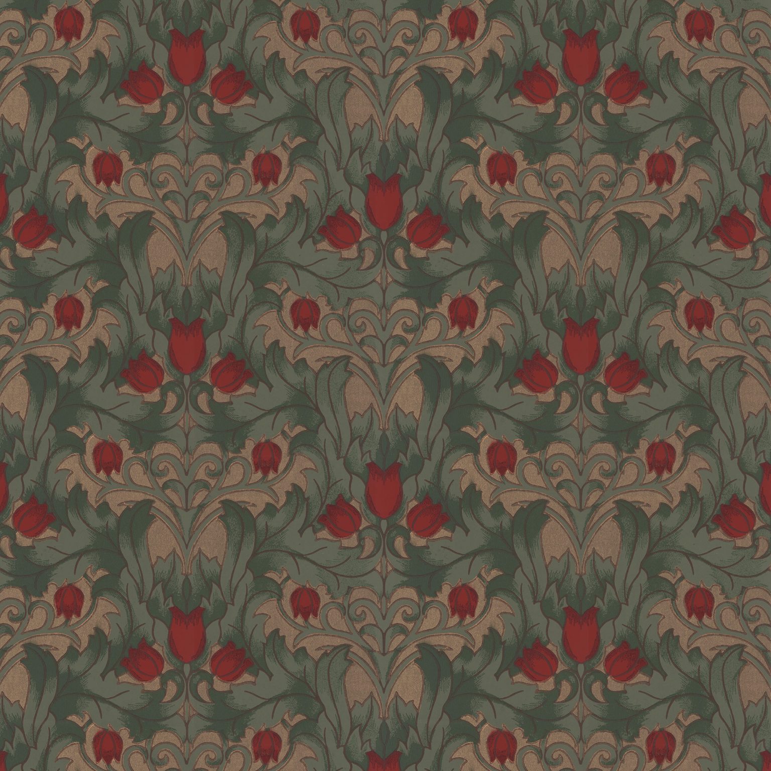 Tulip, grön/röd – Lim & Handtryck